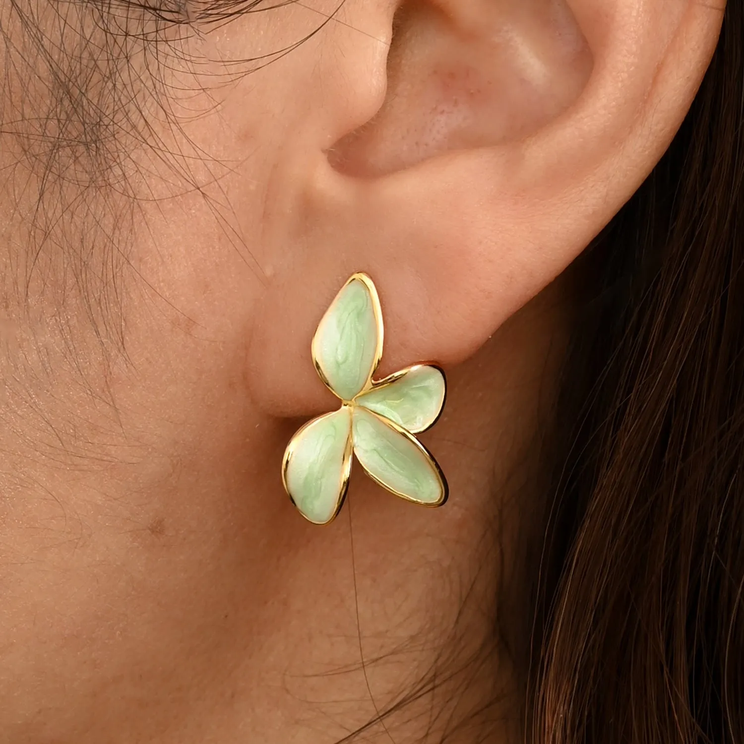 Poised Petal Earrings in Mint sold by Starfish Project product image thumbnail 2