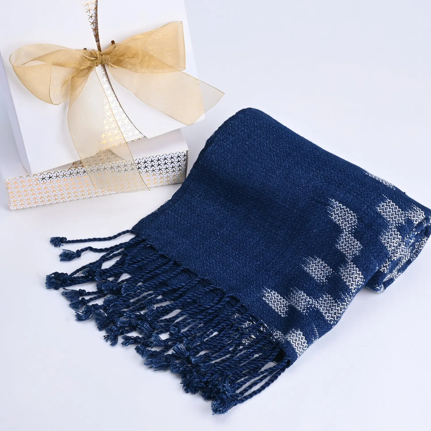 Reflections of Indigo Tassel Scarf sold by Starfish Project product image thumbnail 5