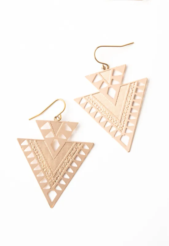 CiCi Gold Geometric Dangle Earrings sold by Starfish Project