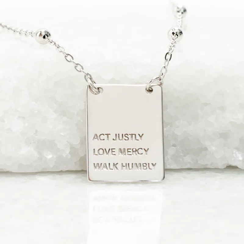 Act Justly Necklace in Sterling Silver made by Starfish Project