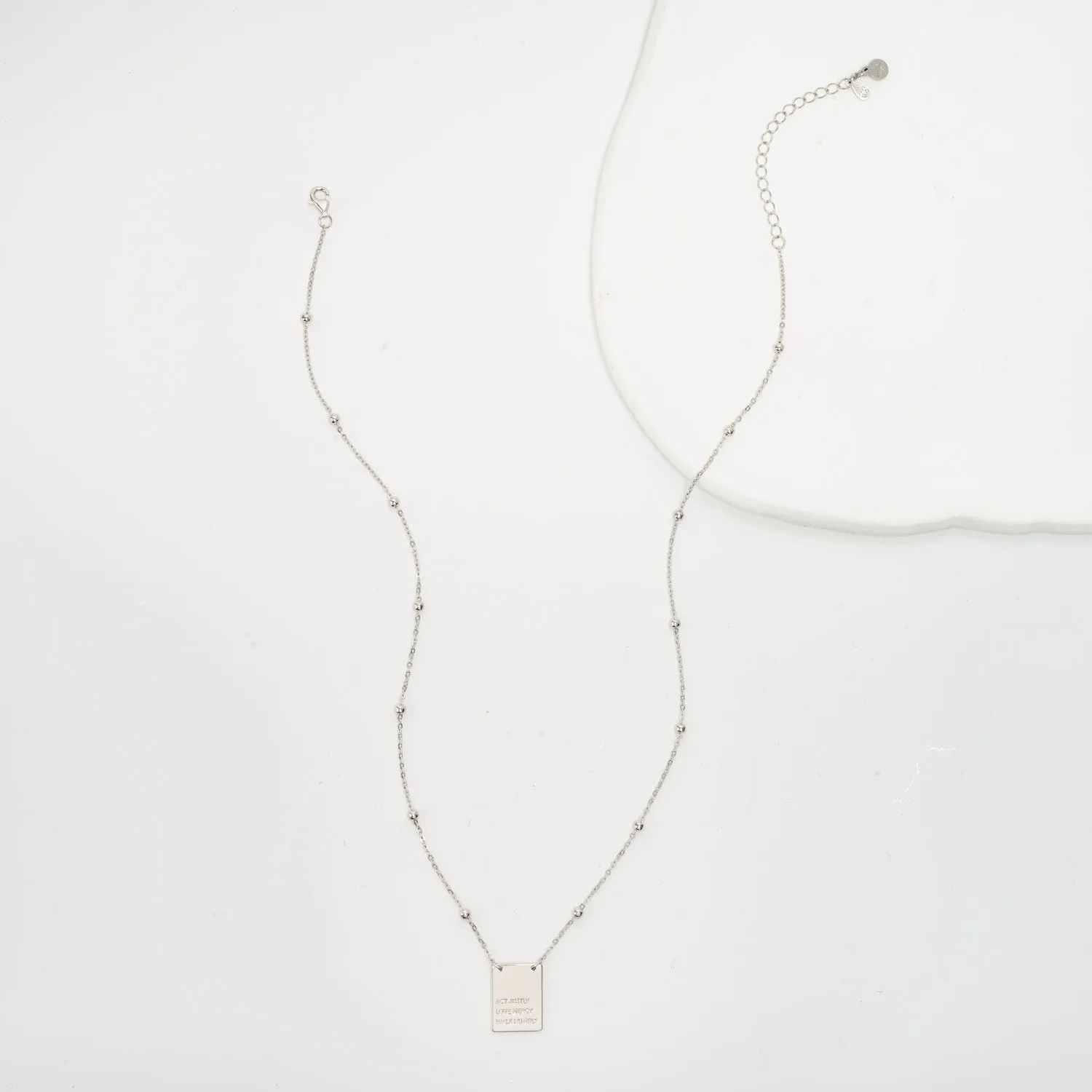 Act Justly Necklace in Sterling Silver sold by Starfish Project product image thumbnail 4