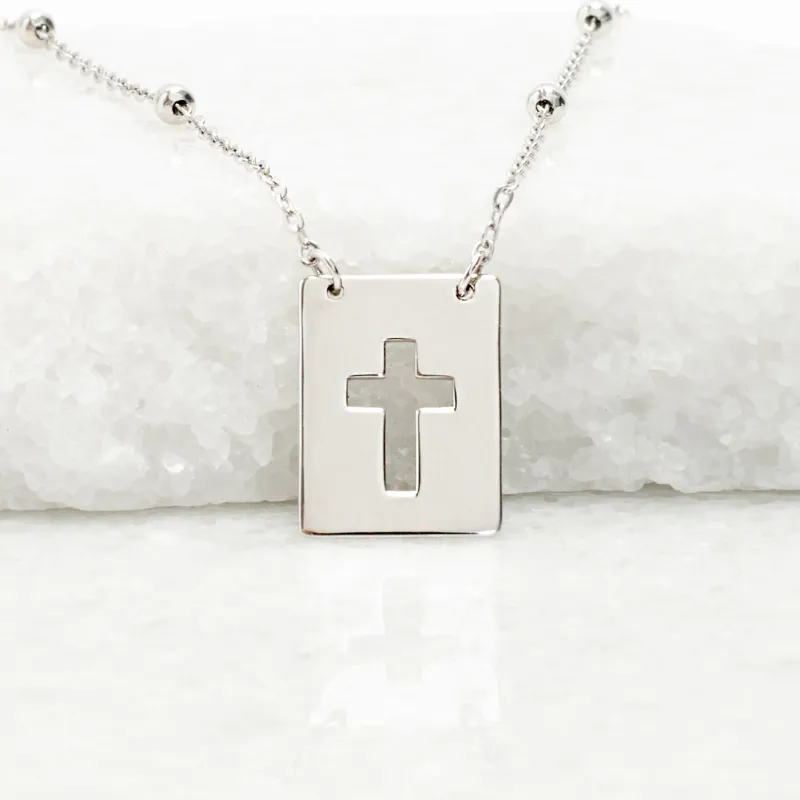 Sanctuary Sterling Silver Cross Necklace sold by Starfish Project