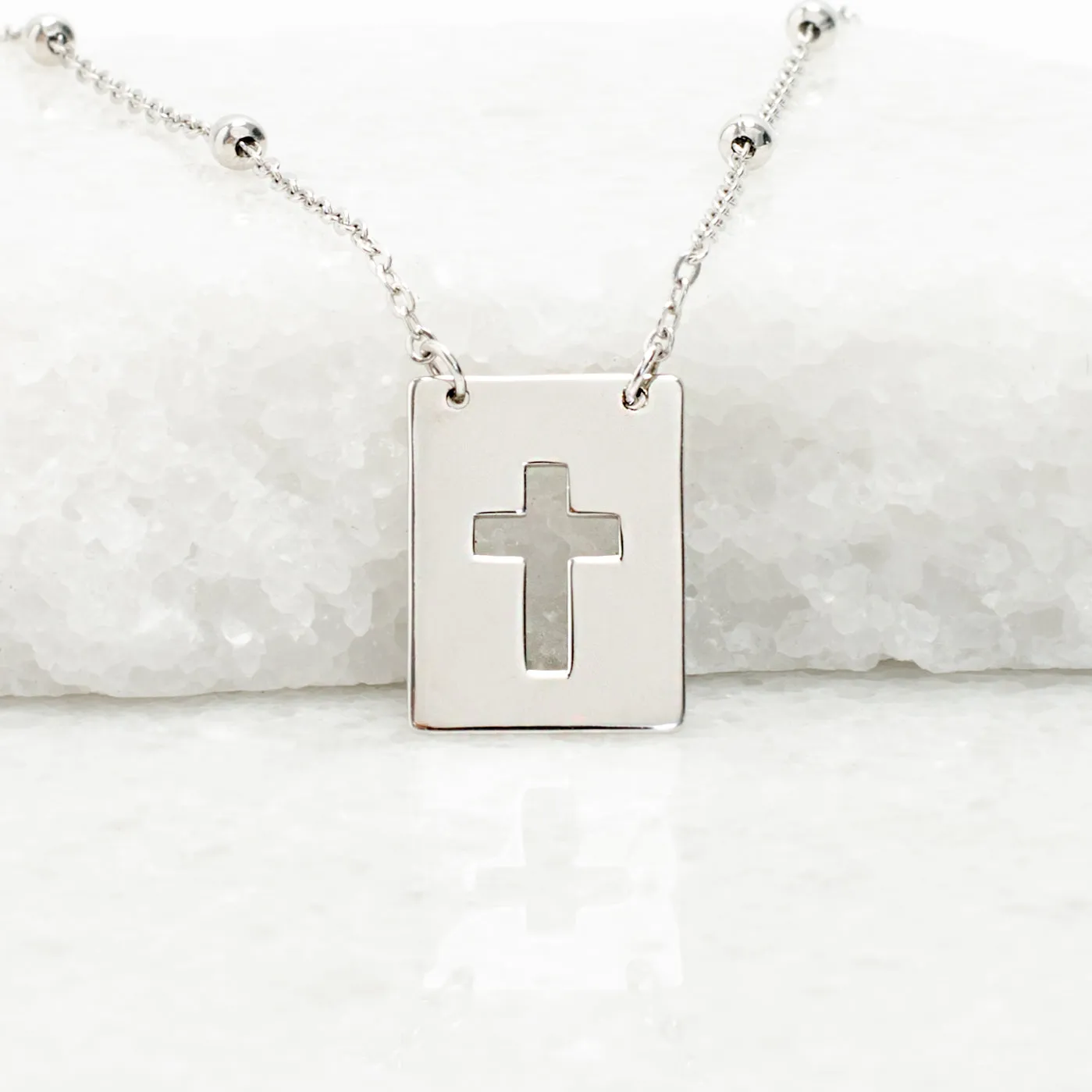 Sanctuary Sterling Silver Cross Necklace sold by Starfish Project