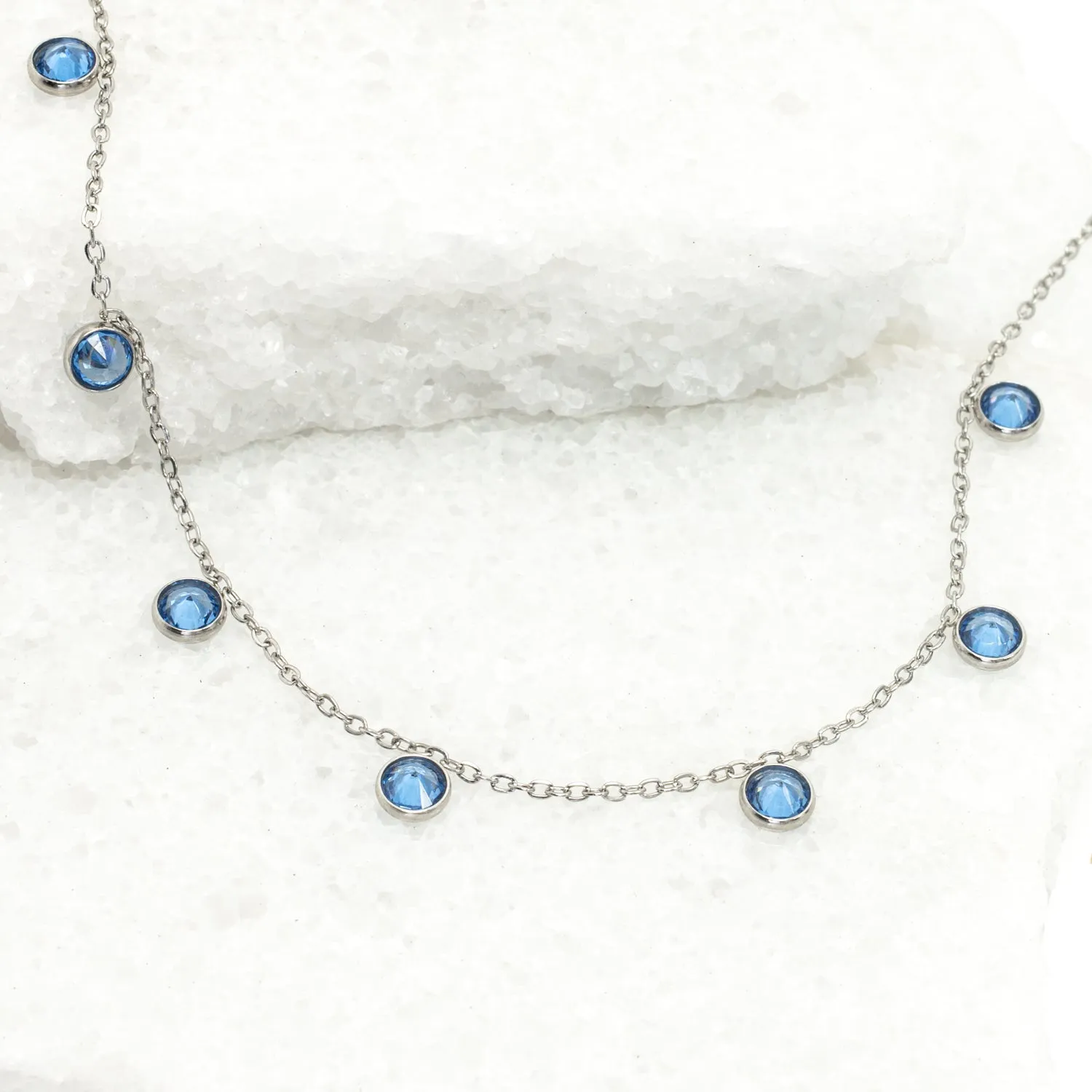Guiding Lights Necklace in Silver & Blue sold by Starfish Project