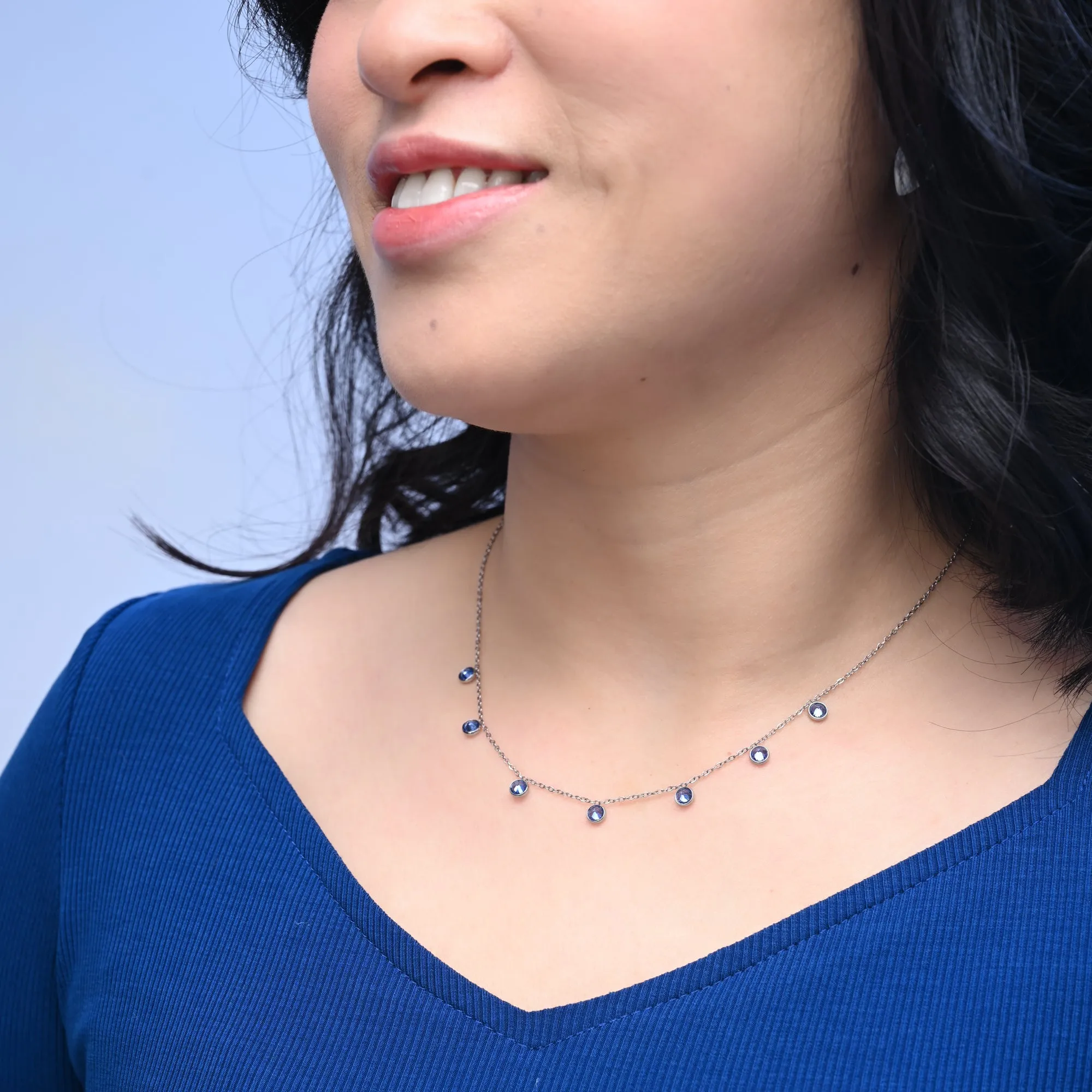 Guiding Lights Necklace in Silver & Blue sold by Starfish Project product image thumbnail 2