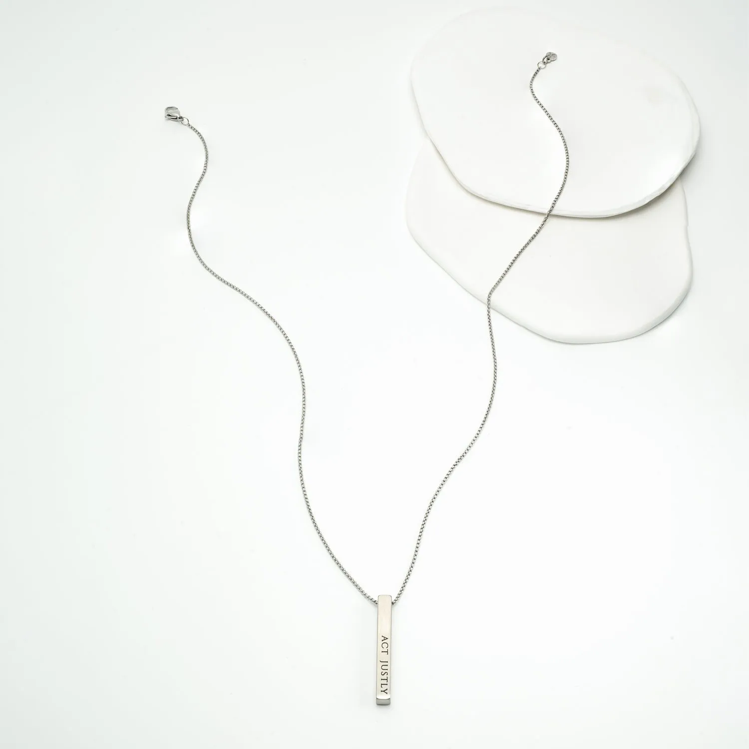 Justice Stainless Bar Necklace sold by Starfish Project product image thumbnail 4