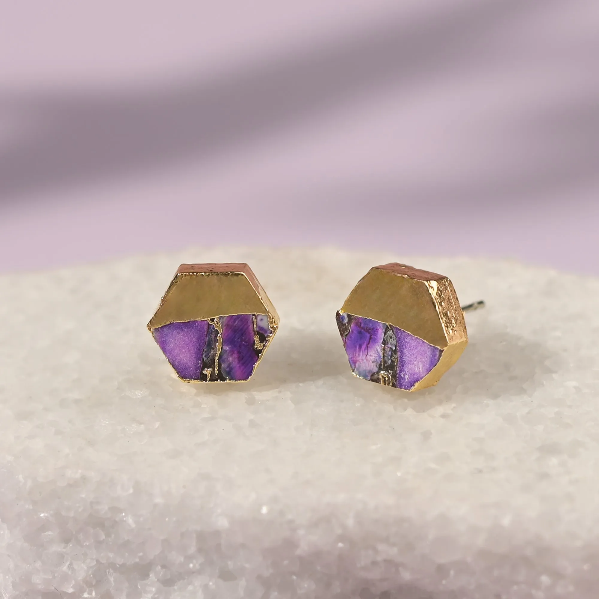 Canopy Stud Earrings – Royal Purple Emperor Stone sold by Starfish Project product image thumbnail 5