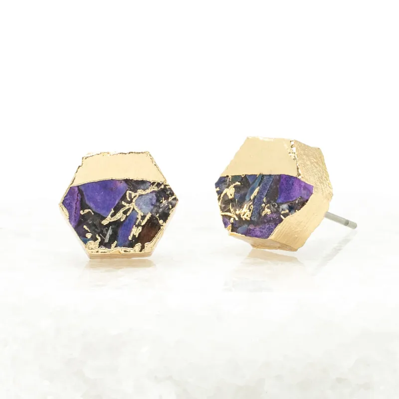 Canopy Stud Earrings – Royal Purple Emperor Stone sold by Starfish Project