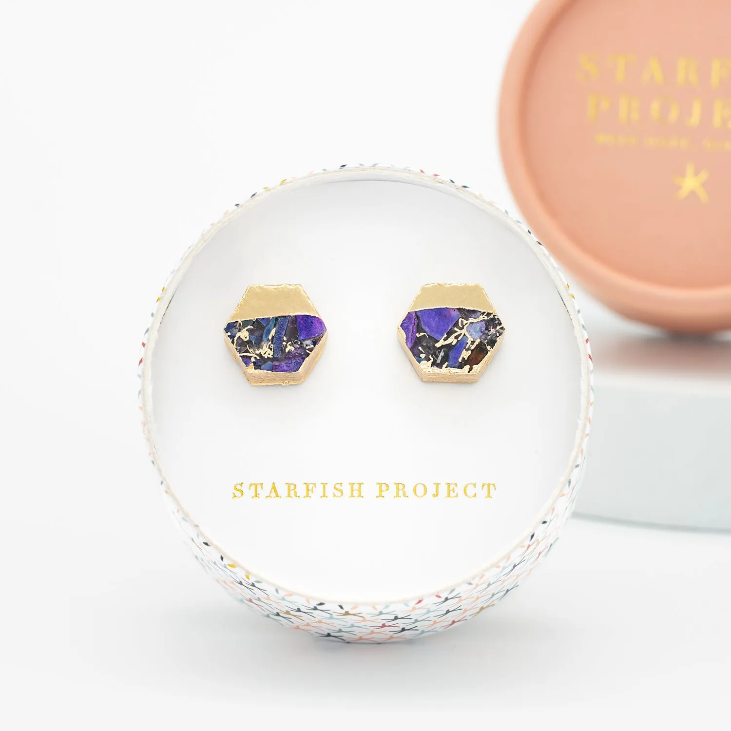 Canopy Stud Earrings – Royal Purple Emperor Stone sold by Starfish Project product image thumbnail 3