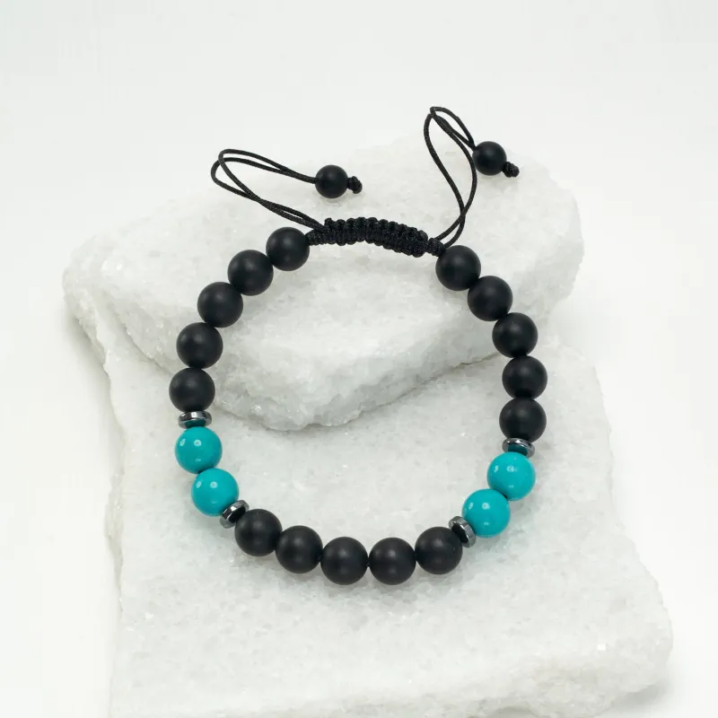 5 & 2 Teal/Black Unisex Bracelet made by Starfish Project