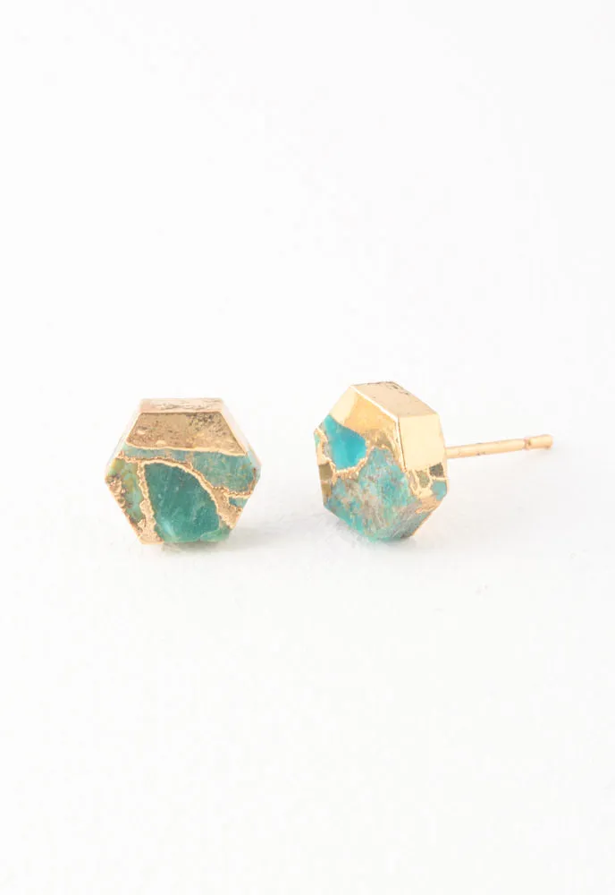 Oasis Turquoise and Gold Studs sold by Starfish Project product image thumbnail 2