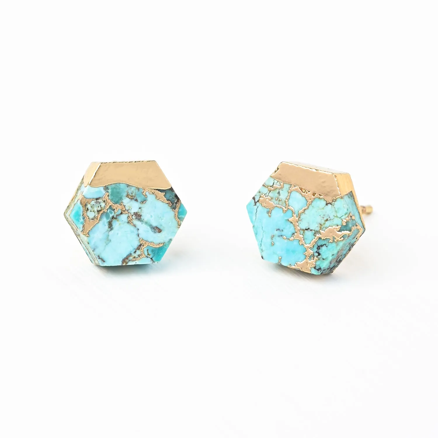 Oasis Turquoise and Gold Studs sold by Starfish Project