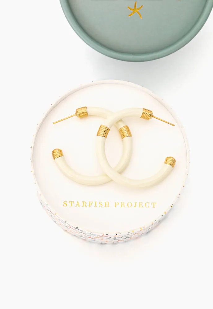 Radiate Hope Hoops in Ivory sold by Starfish Project product image thumbnail 3