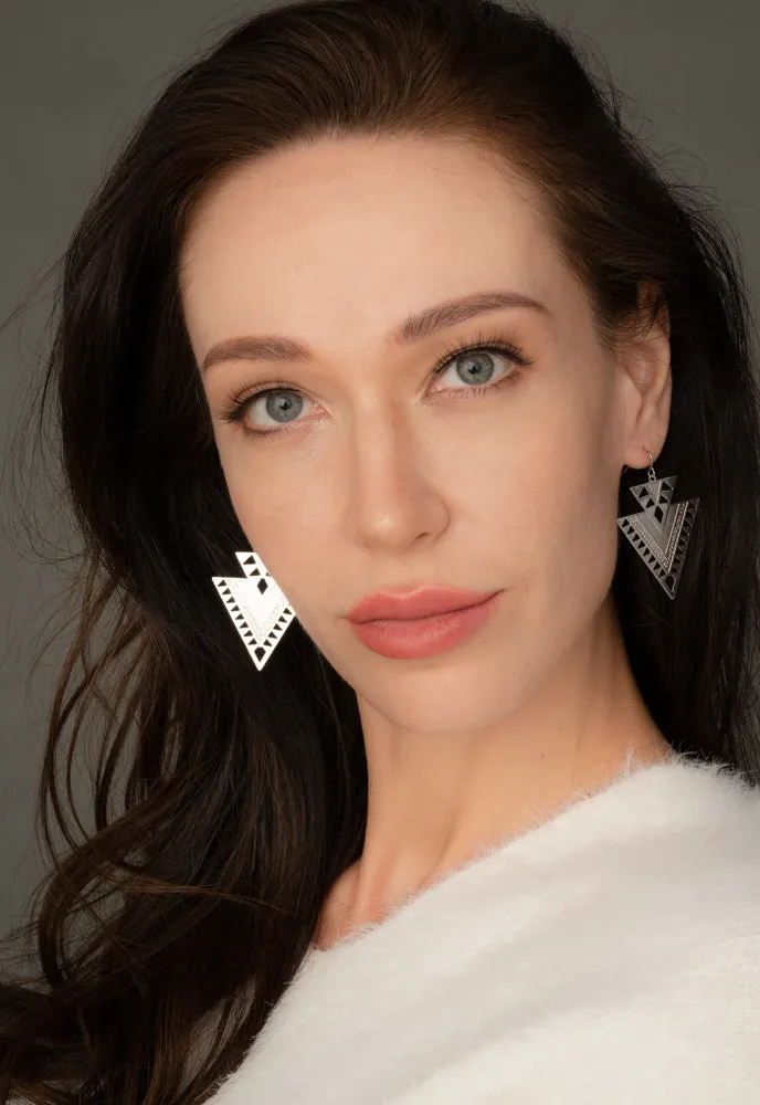 CiCi Silver Geometric Dangle Earrings sold by Starfish Project product image thumbnail 2