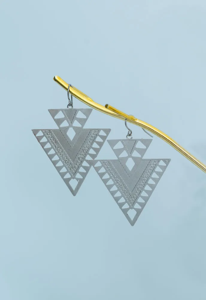 CiCi Silver Geometric Dangle Earrings sold by Starfish Project product image thumbnail 4