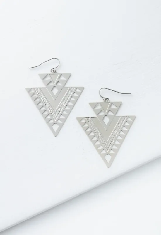 CiCi Silver Geometric Dangle Earrings sold by Starfish Project