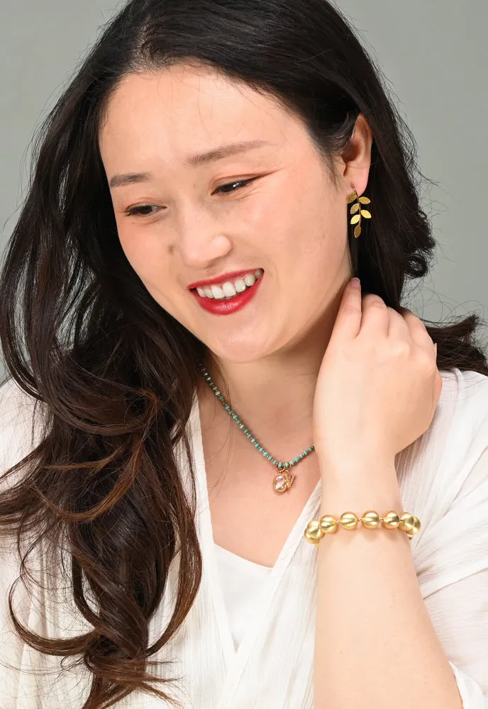 Turquoise Beaded Necklace with 2 Initial Charms sold by Starfish Project product image thumbnail 3