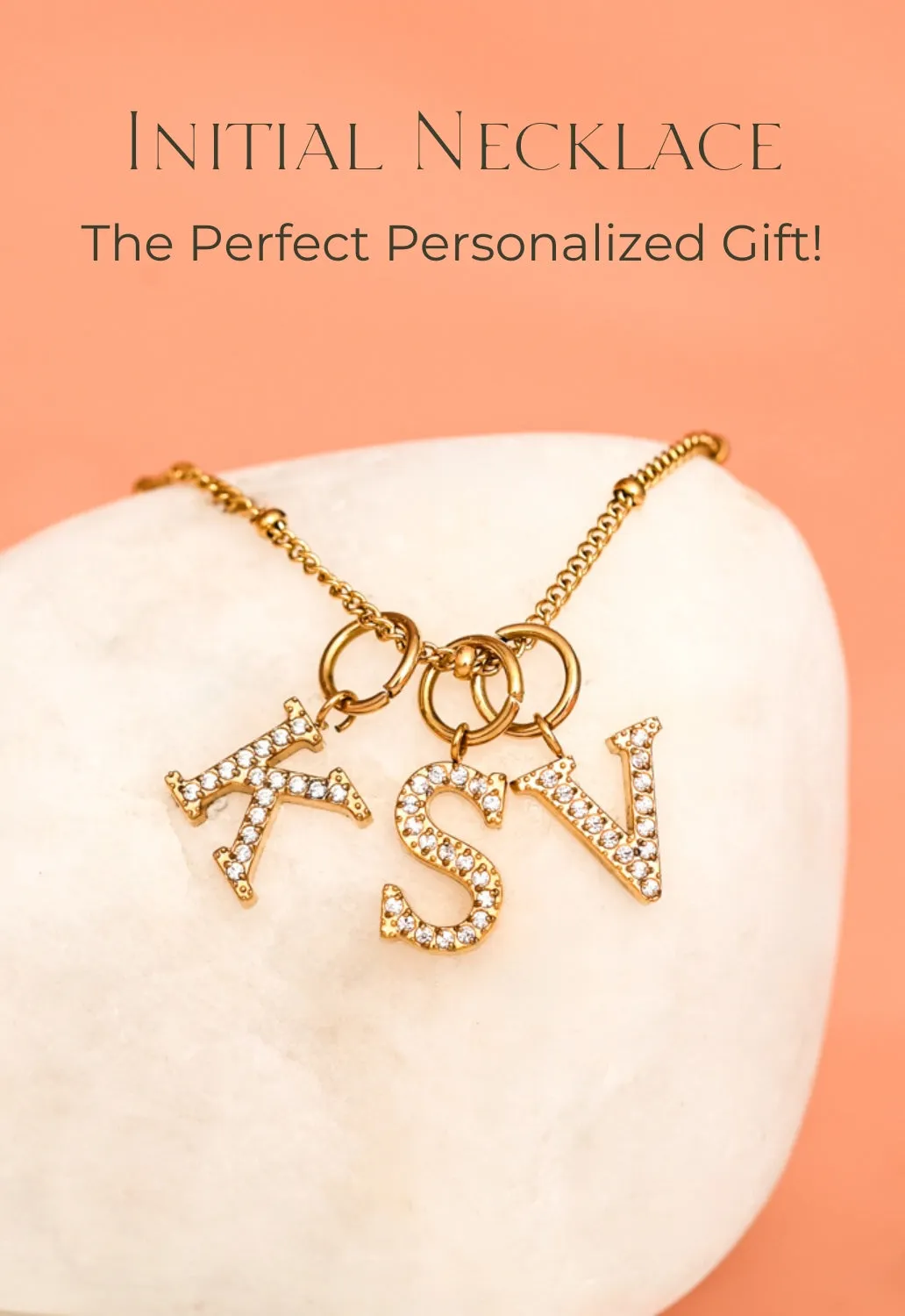 Initial Gold Necklace- Three Charms sold by Starfish Project product image thumbnail 2