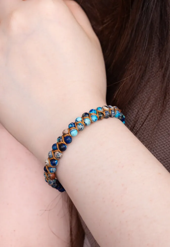 Wear Blue Handwoven Beaded Bracelet sold by Starfish Project product image thumbnail 3