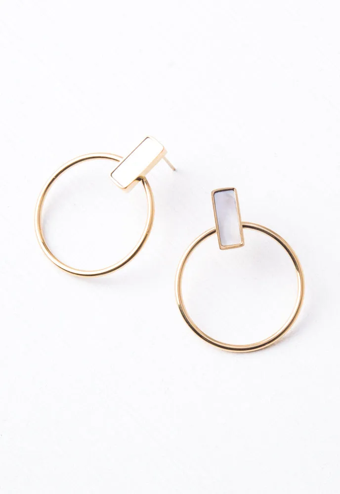 Adalee White Mother of Pearl Earrings sold by Starfish Project