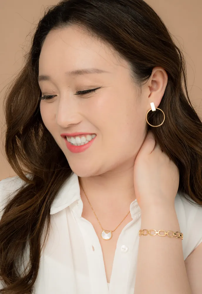 Adalee White Mother of Pearl Earrings sold by Starfish Project product image thumbnail 2