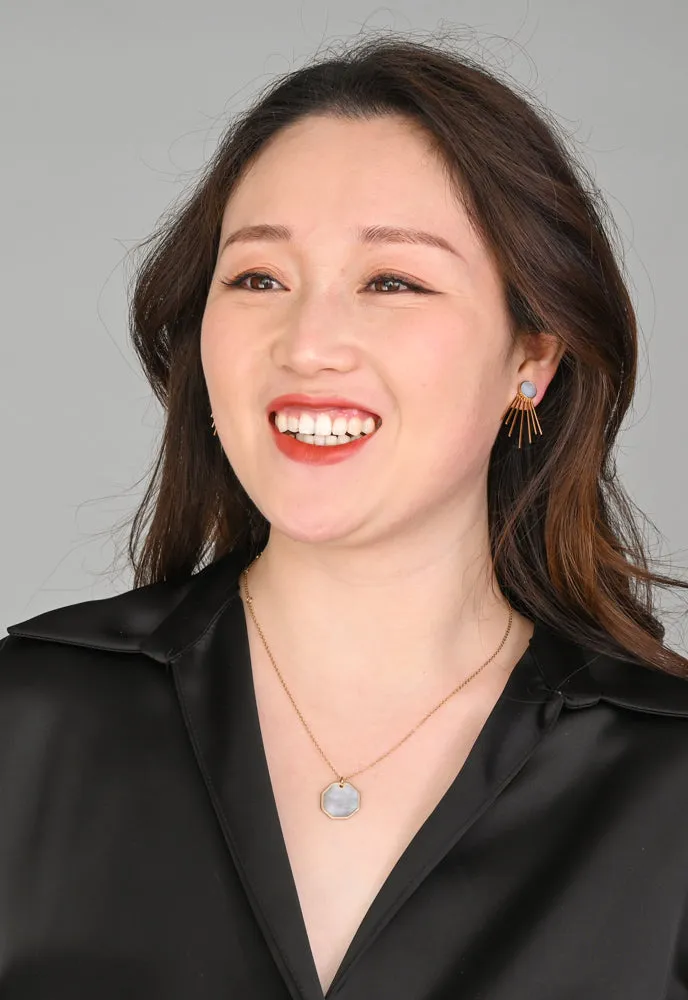 Caroline Mother of Pearl Stud & Fringe Earrings sold by Starfish Project product image thumbnail 3