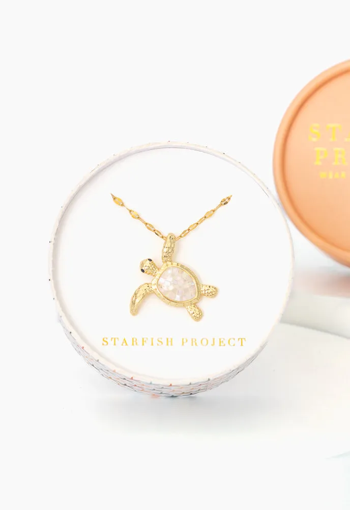 Turtle Necklace in Mother of Pearl sold by Starfish Project product image thumbnail 3