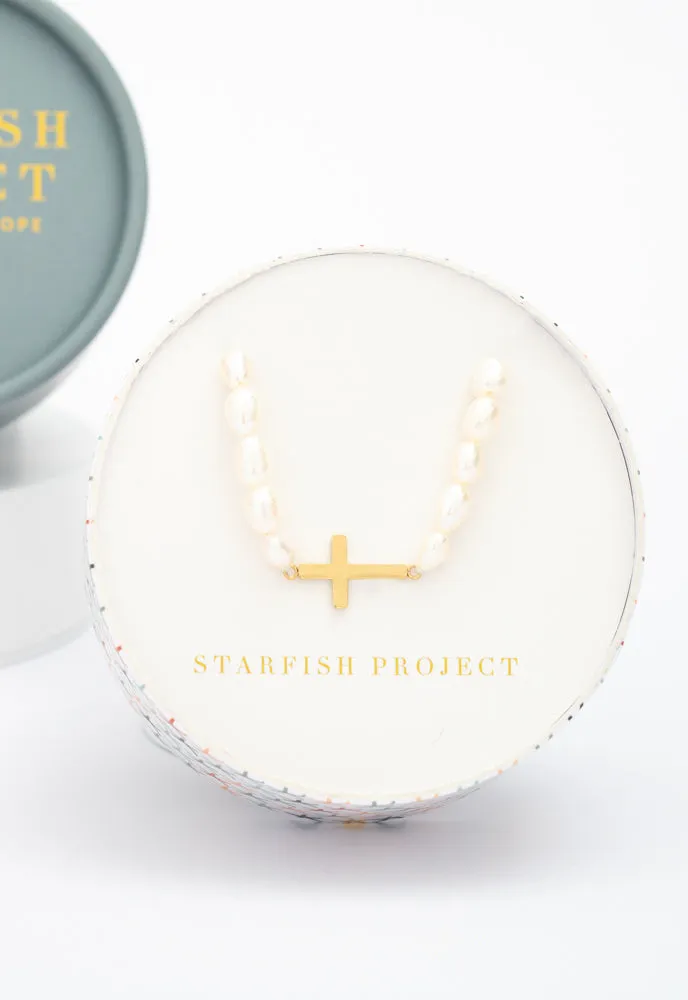 Faithful Pearl Necklace in Gold sold by Starfish Project product image thumbnail 4