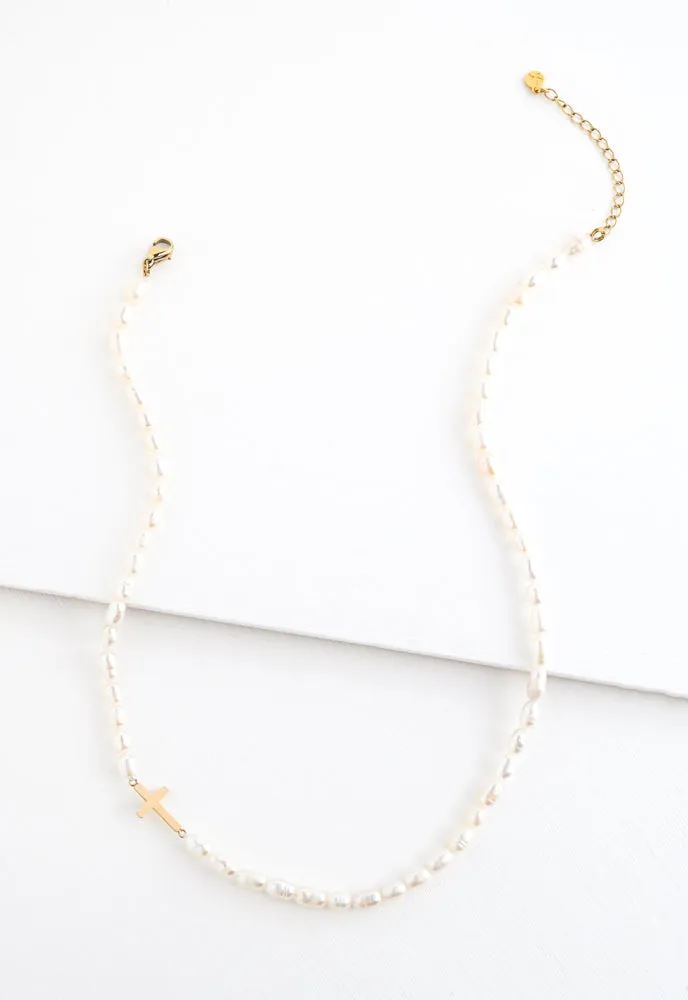Faithful Pearl Necklace in Gold sold by Starfish Project product image thumbnail 5