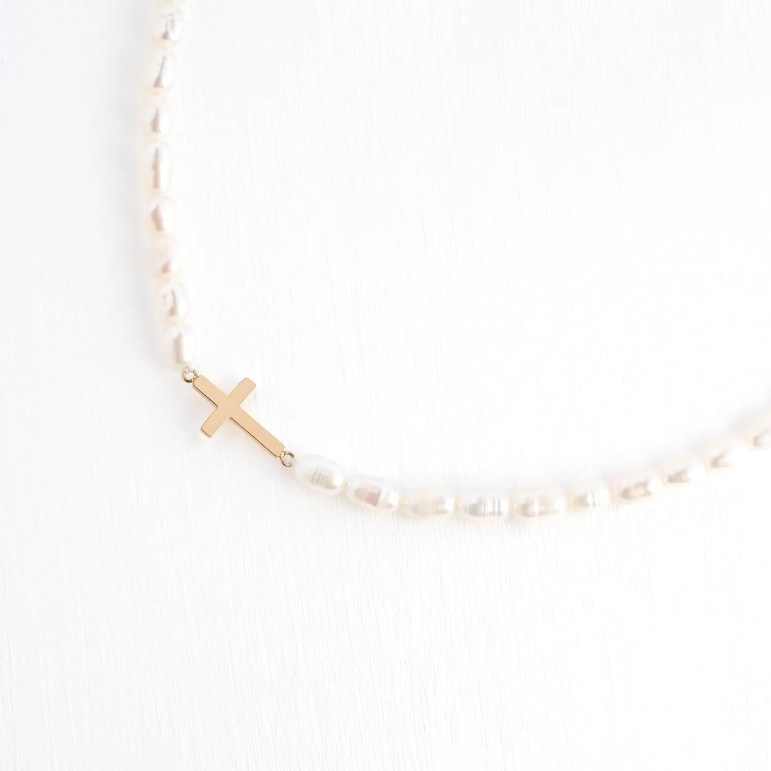 Faithful Pearl Necklace in Gold sold by Starfish Project