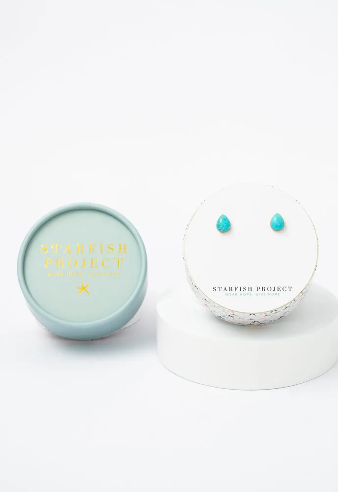 Teresa Teardrop Turquoise Studs sold by Starfish Project product image thumbnail 3
