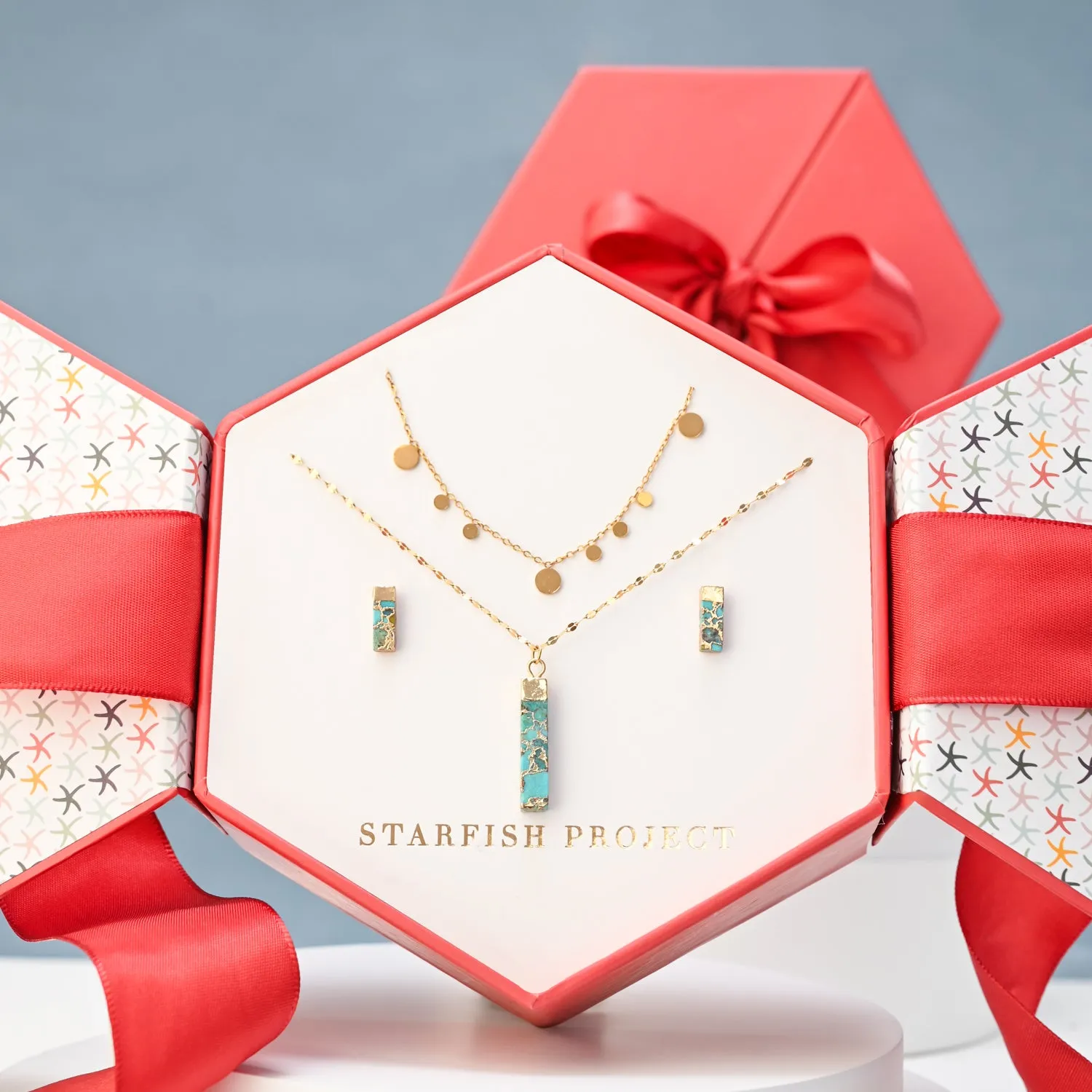 Natural Turquoise and Gold Gift Set sold by Starfish Project