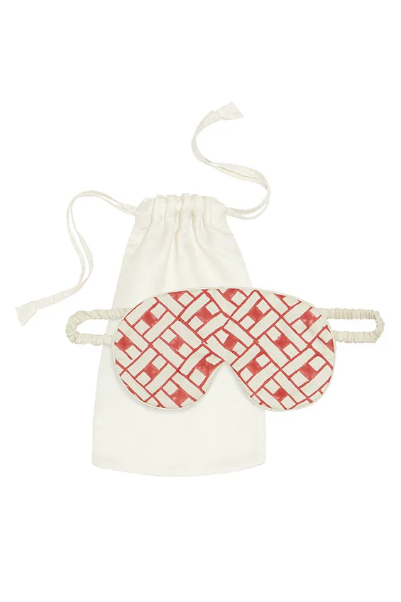 Mulberry Silk Eye Mask - Leh Scarlet sold by The Ethical Silk Company product image thumbnail 2