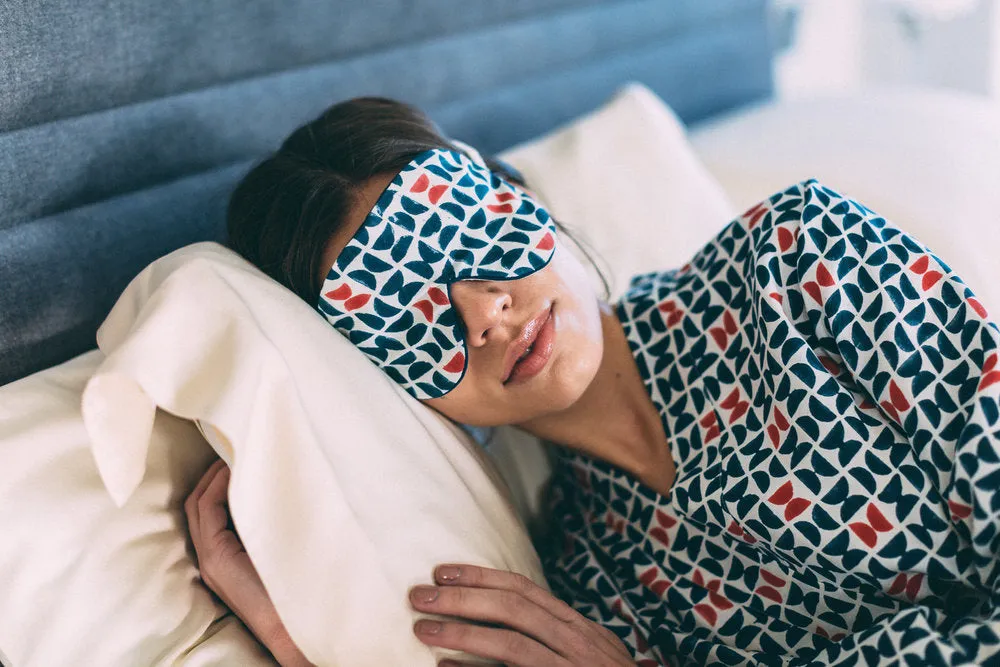 Mulberry Silk Eye Mask - Varanasi Navy sold by The Ethical Silk Company product image thumbnail 2