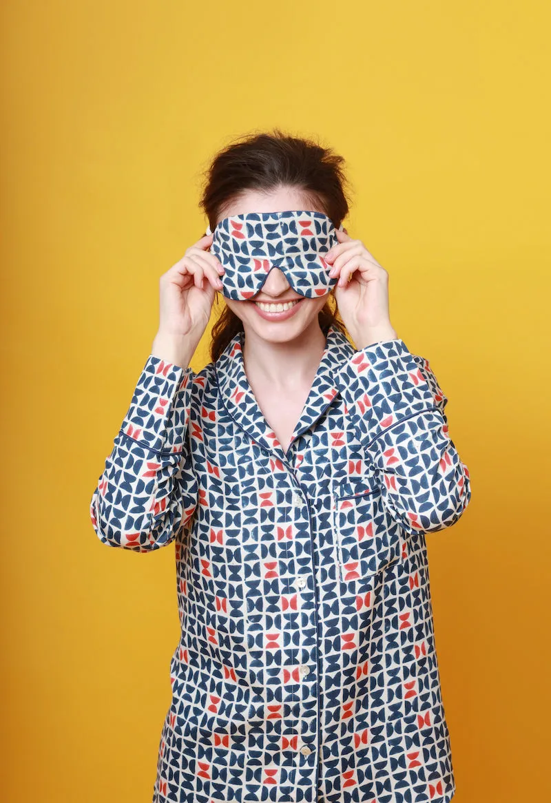 Mulberry Silk Eye Mask - Varanasi Navy sold by The Ethical Silk Company