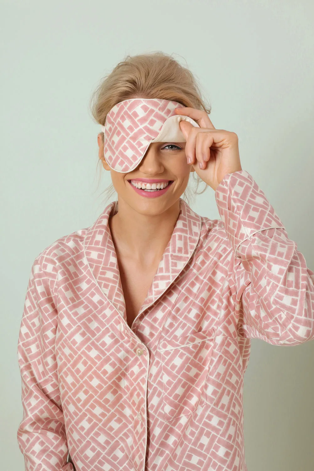 Mulberry Silk Eye Mask - Leh Blush sold by The Ethical Silk Company