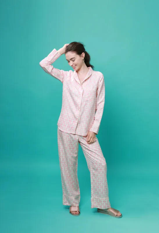 Mulberry Silk Pyjamas - Jaipur Pink. Please note that pieces purchased in our Archive Sale can't be refunded. We are happy to offer an exchange, if we have the stock available or a credit note. sold by The Ethical Silk Company