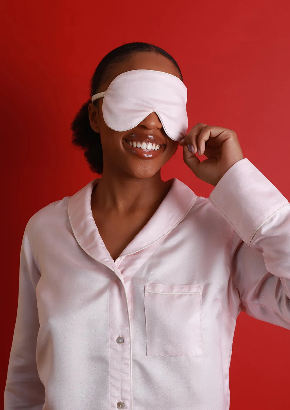 Mulberry Silk Eye Mask - Chennai Pink sold by The Ethical Silk Company