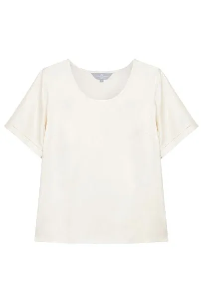 Mulberry Silk Sleeved Top - Ivory (Natural) sold by The Ethical Silk Company product image thumbnail 2