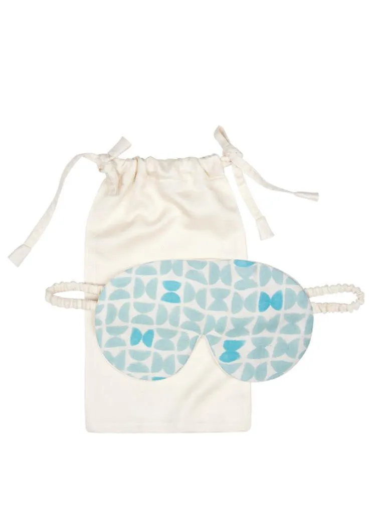 Mulberry Silk Eye Mask - Varanasi Blue sold by The Ethical Silk Company product image thumbnail 2
