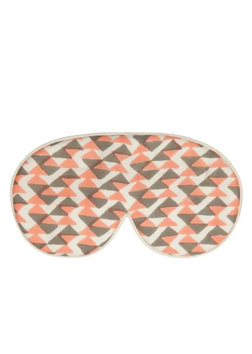 Mulberry Silk Eye Mask - Coral/Grey sold by The Ethical Silk Company product image thumbnail 2