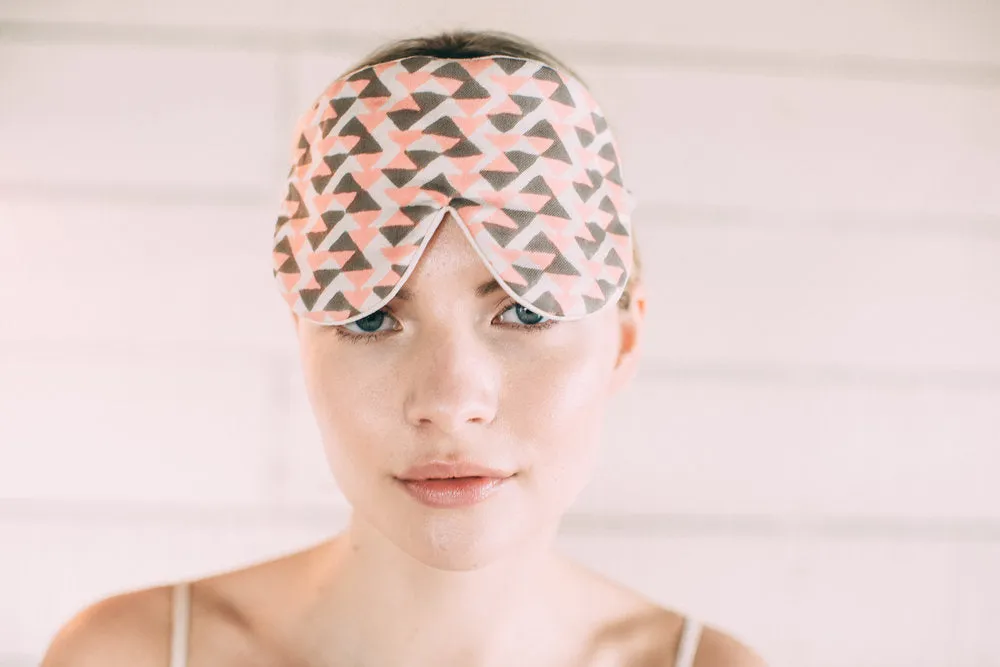 Mulberry Silk Eye Mask - Coral/Grey sold by The Ethical Silk Company product image thumbnail 3