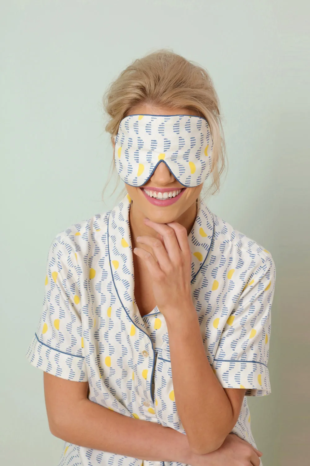 Mulberry Silk Eye Mask - Kochi Blue sold by The Ethical Silk Company