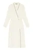 Mulberry Silk Robe - Natural Ivory with Navy Piping sold by The Ethical Silk Company