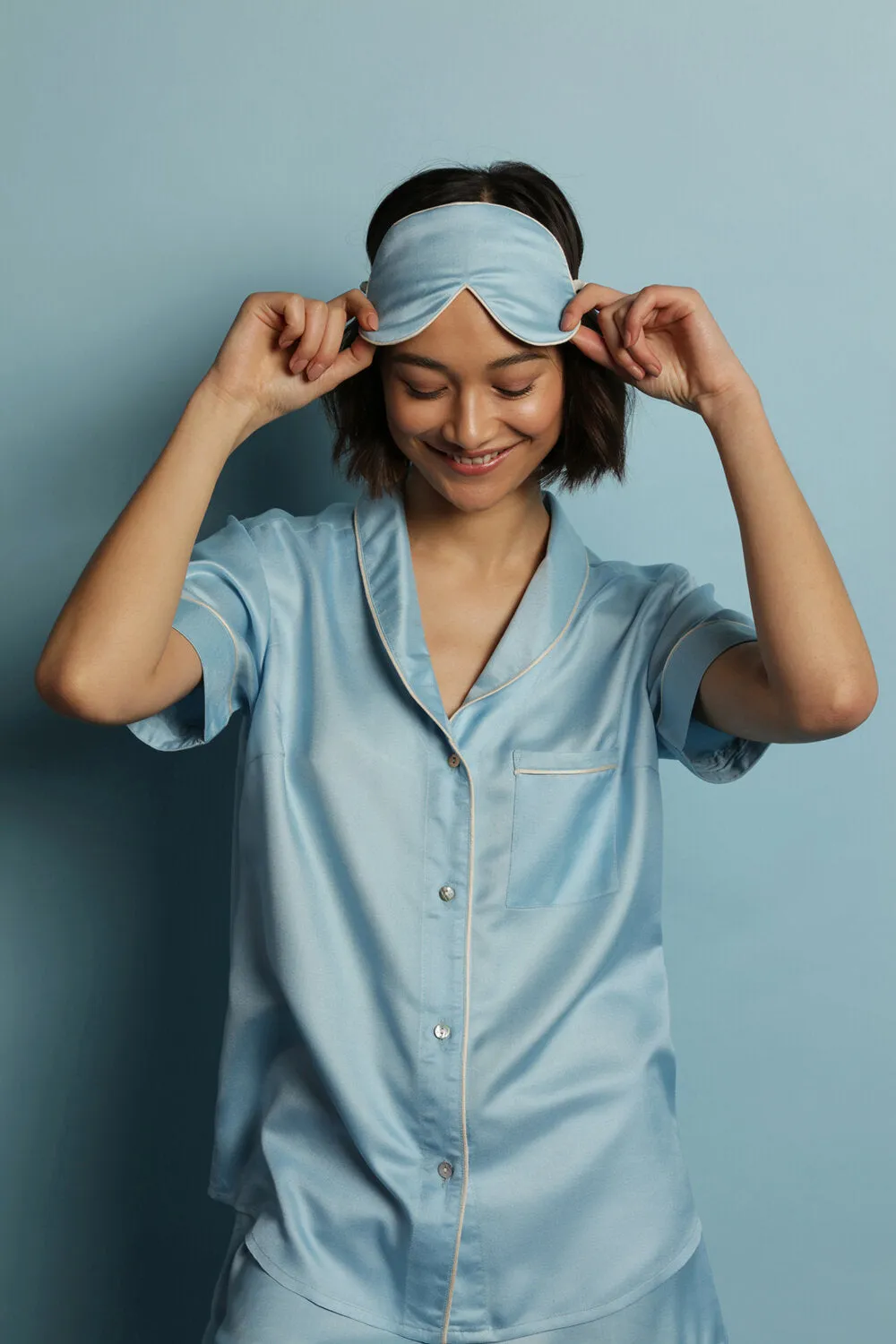 Mulberry Silk Eye Mask - Andaman Blue. sold by The Ethical Silk Company