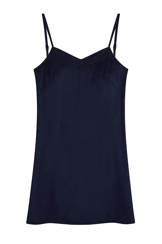Mulberry Silk Nightdress/Slip -Midnight Navy sold by The Ethical Silk Company