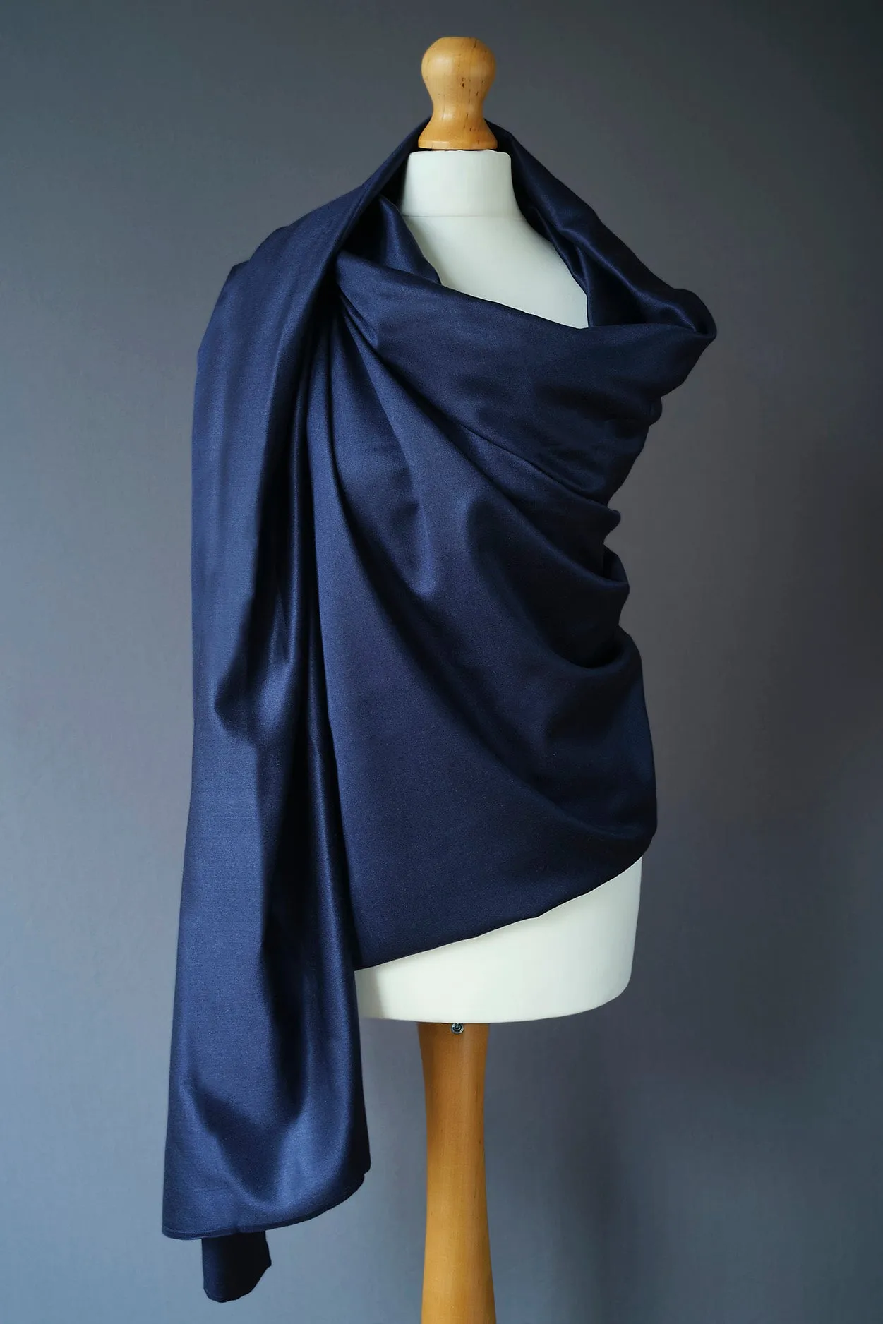 Mulberry Silk Wrap - Midnight Navy sold by The Ethical Silk Company