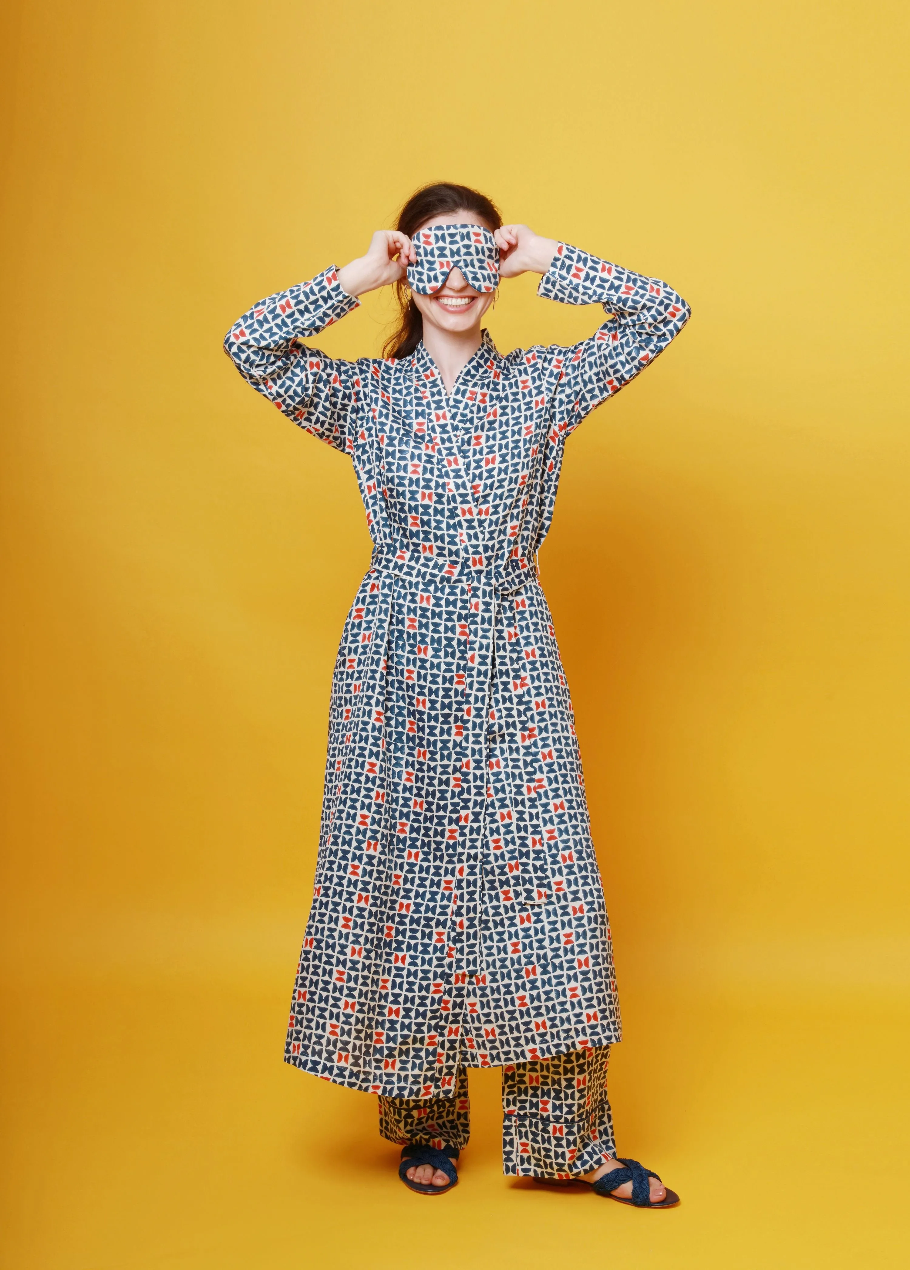 Mulberry Silk Robe - Varanasi Navy sold by The Ethical Silk Company product image thumbnail 2