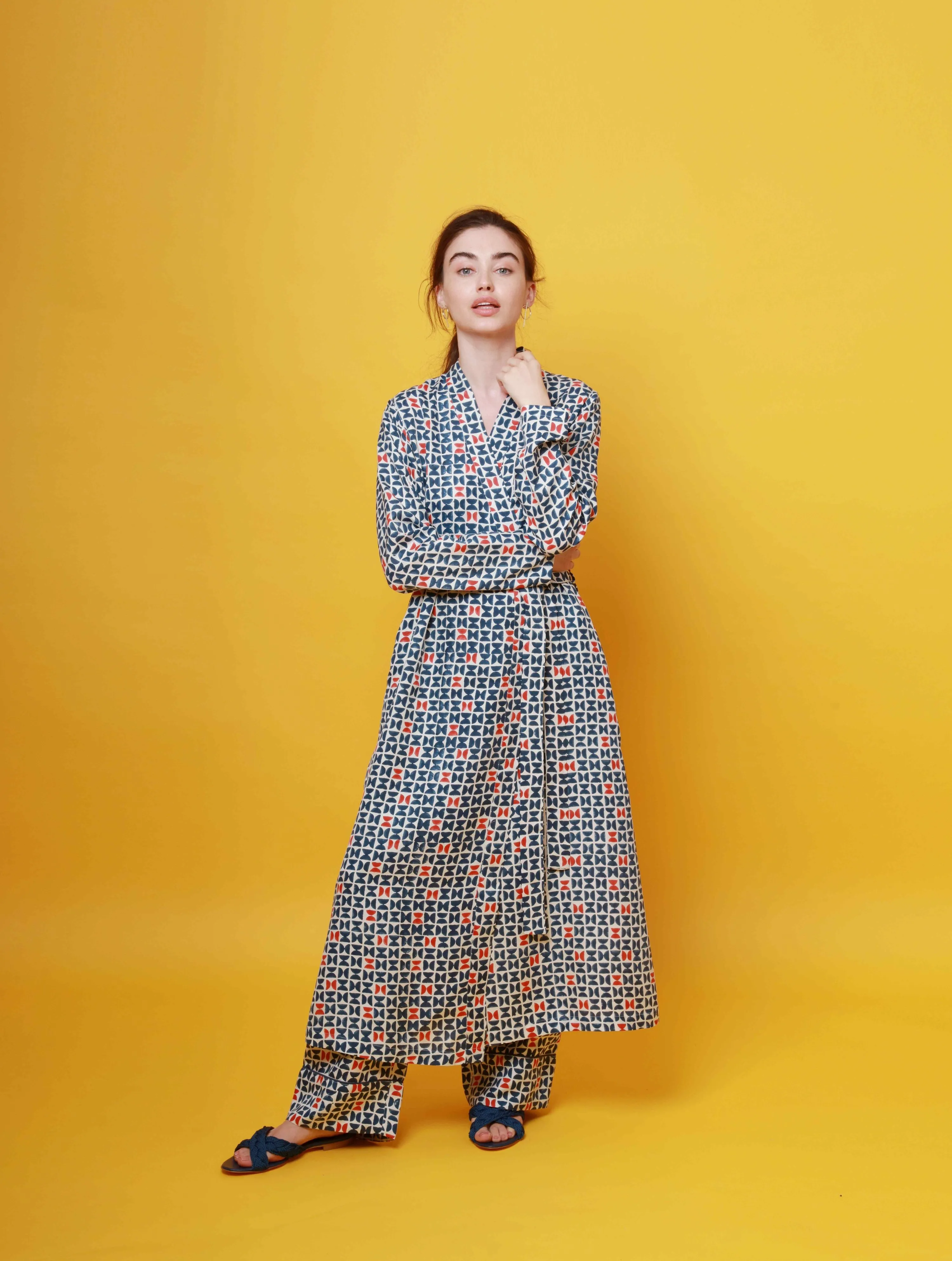 Mulberry Silk Robe - Varanasi Navy sold by The Ethical Silk Company