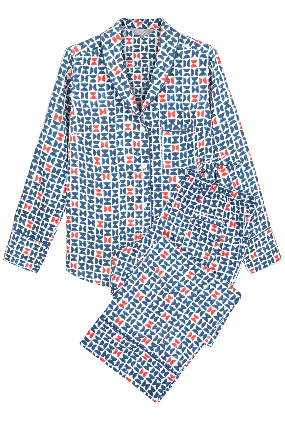 Mulberry Silk Pyjamas - Varanasi Navy sold by The Ethical Silk Company product image thumbnail 3